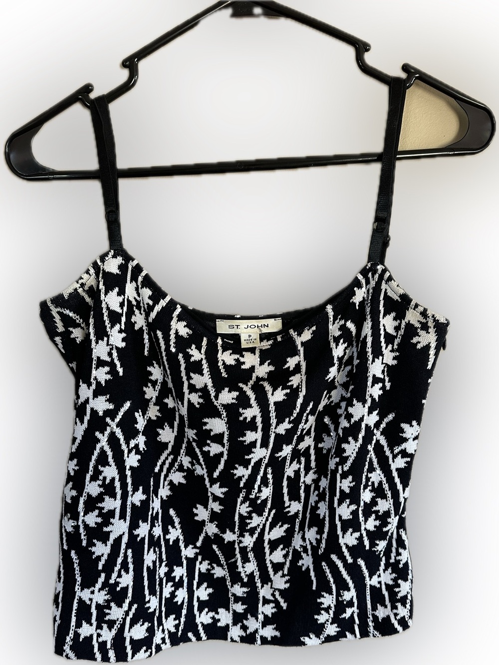 St. John Black & White Knit Tank